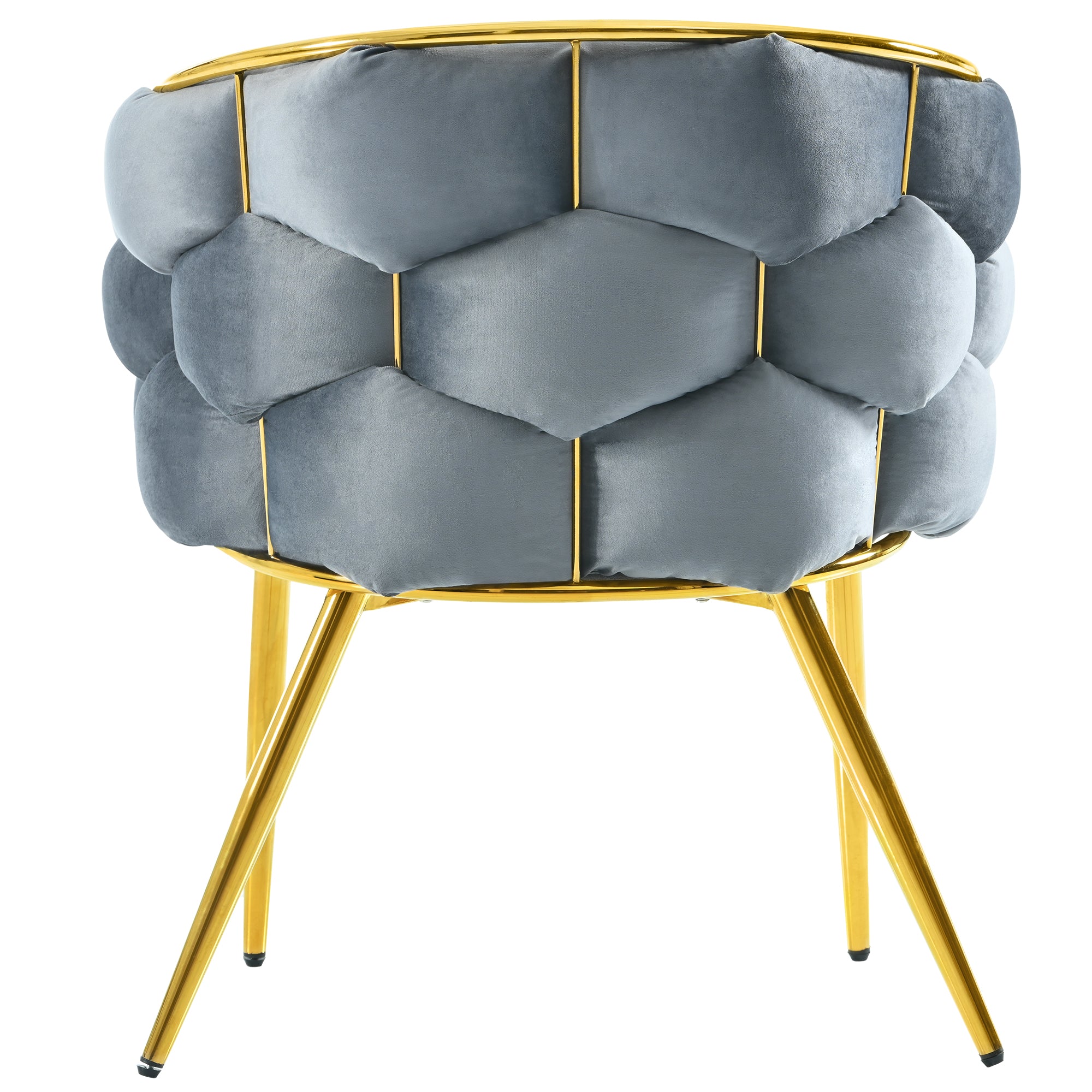 1 okwish Luxus-Samtstuhl (je 1 Satz Wohnzimmerstuhl, Esszimmerstuhl, Make-up-Stuhl, moderner Modestuhl), vergoldete Eisenbeine, grauer Stuhl, Bubble-Stuhl