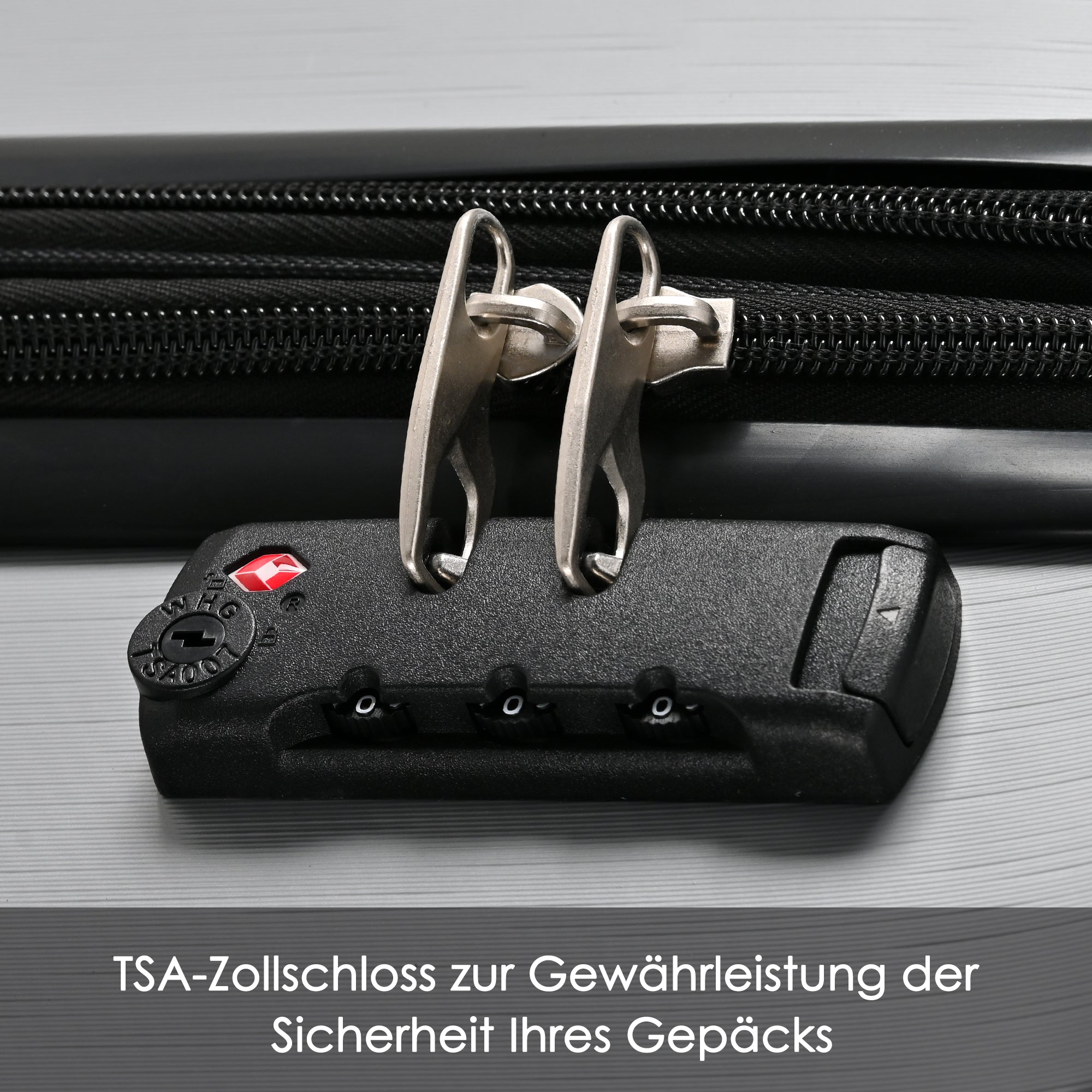 okwish Hartschalen-Koffer, Rollkoffer, Reisekoffer, Handgepäck 4 Rollen, ABS-Material, TSA Zollschloss, 56.5*37.5*22.5 cm, Grau,M