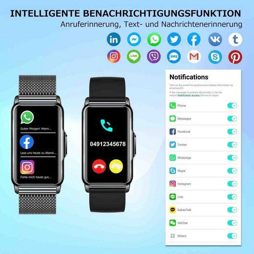 Smartwatch für Damen und Herren, Smartwatch für iPhone und Android-Telefone, IP67 wasserdichte Smartwatch mit Blutsauerstoff-/Herzfrequenz-/Schlafmonitor, rechteckiger 1,47-Zoll-Fitness-Tracker mit über 20 Sportmodi